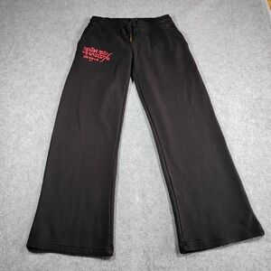 Ed Hardy Mens Black Wide Leg Sweatpants Don Ed Hardy Designs Y2K Tattoo Size M